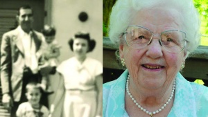 Left: Paul and Phyllis with their two children “back in the day.” Right: Phyllis Knapp in recent years.