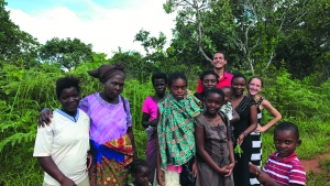 Brethren from Mzuzu with volunteers Brennan and Michala Hilgen. 