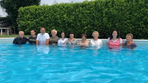 On Sunday, July 25, eight new people were baptized in Sirmione, Italy. Two more were baptized by Angelo Di Vita.