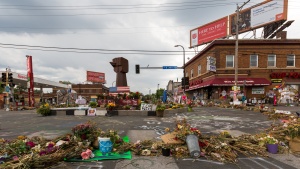 George Floyd memorial in Minneapolis, Minnesota (photo by Lorie Shaull/Wikimedia Commons).