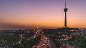 A photo of Tehran, Iran, at sunset.