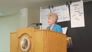 Carol Symkowiak speaks at the the Southwest Missouri Weekend. 