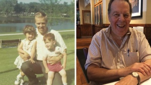Left: Gary in 1968, just after coming into the Church.  Right: Gary now attends in St. Petersburg, Florida, with his wife, Dagmar.