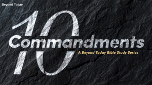 This is the graphic for the Ten Commandments Bible study series.