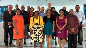 Brethren at Sabbath services in Trinidad.