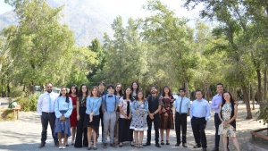 Campers and staff enjoy a sunny Sabbath during the UYC program in Chile.