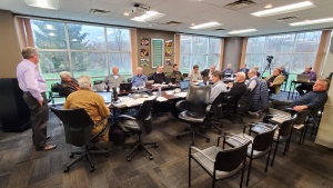 Aaron Dean makes a presentation to the Council of Elders.