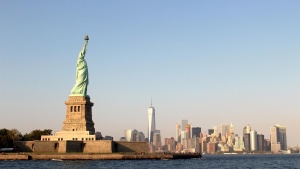 The Statue of Liberty at Ellis Island. 