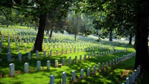 A photo of a cemetery that looks similar to the cemetery that Edwin Benjamin Skogen is buried in.