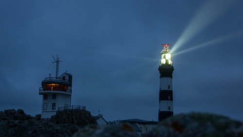 Lighthouse in the dark.