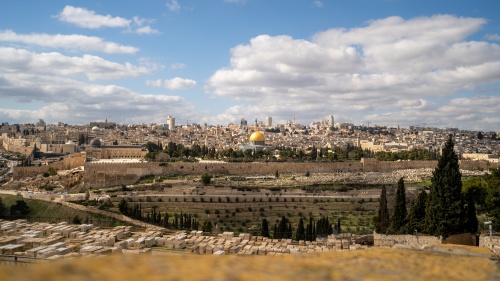 An aerial photo of Jerusalem.