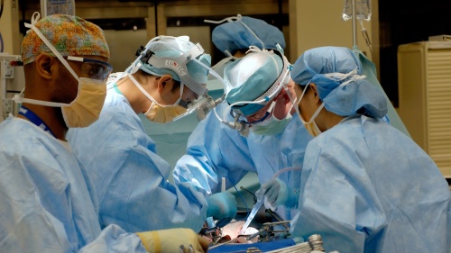 Doctors performing surgery.