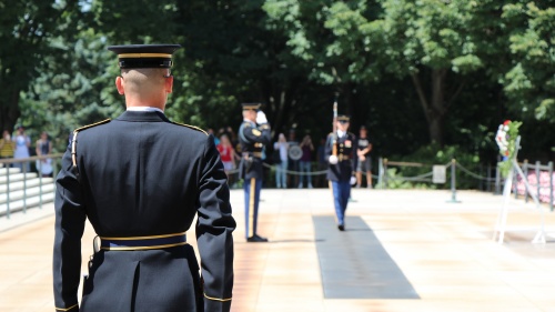 Changing of the guard at Arlington National Cemetery.