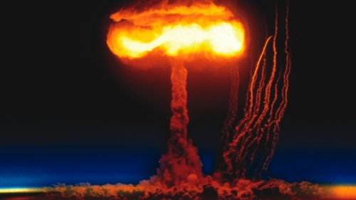 A nuclear mushroom cloud.