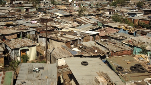 Roof tops of a shanty town.