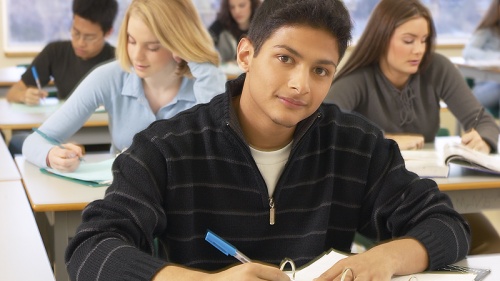 Students in a classroom. 