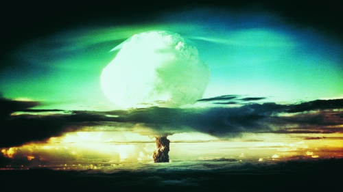 A nuclear mushroom cloud.