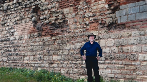 The author examines ruins of the 1,600-year-old defensive walls of Constantinople in 2015.