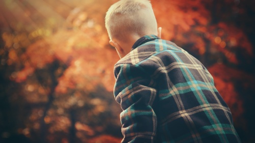 A little boy playing.