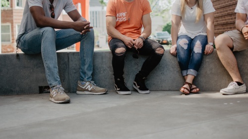 A group of adults talking.