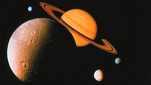 Planets in space.