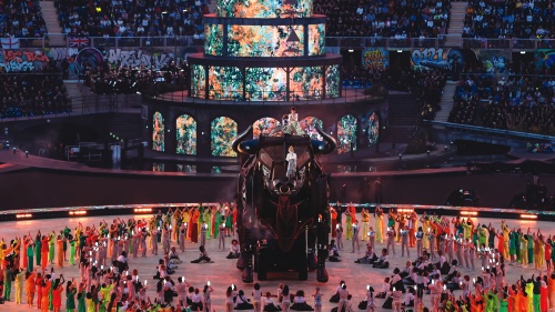 The opening ceremony of the 2022 Commonwealth Games featured crowds “worshiping” a frightening beast in front of a stylized structure resembling the Tower of Babel in imagery drawn from the biblical book of Revelation.