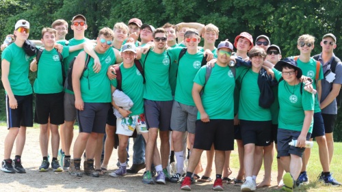 a group of male campers and their counselors