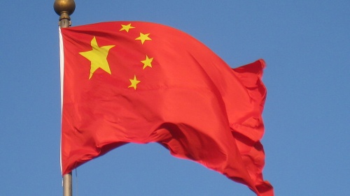 Chinese flag in Beijing, China.