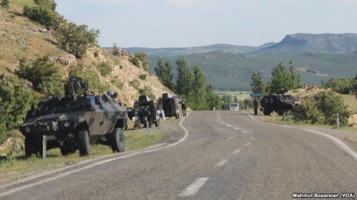 Army vehicles in the south-east of Turkey after a resumption of Kurdish separatist terrorism (August 2015).