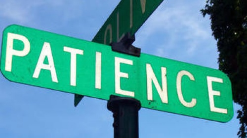 street sign with patience printed on it