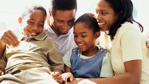 A young family together.