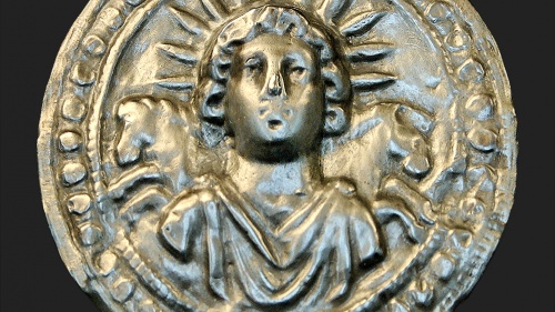 Ancient Roman silver disk depicts Sol Invictus