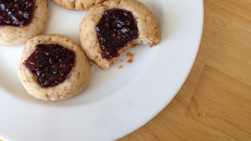 Almond Thumbprint Cookies with Raspberry Preserves