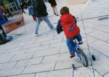 child on bicycle