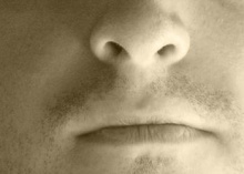 man&#039;s nose and mouth