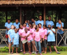 Campers and staff in Jamaica