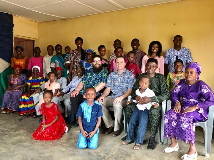 Pastors Ben Light and Paul Moody on a previous visit with the congregation in Owerri, Nigeria.