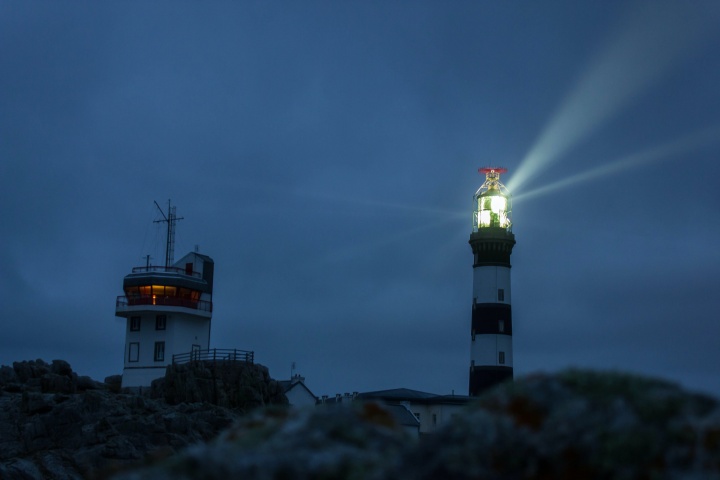 Lighthouse in the dark.