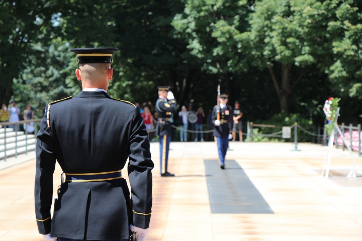 Changing of the guard at Arlington National Cemetery.