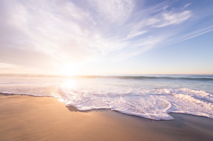 The shoreline of the ocean.