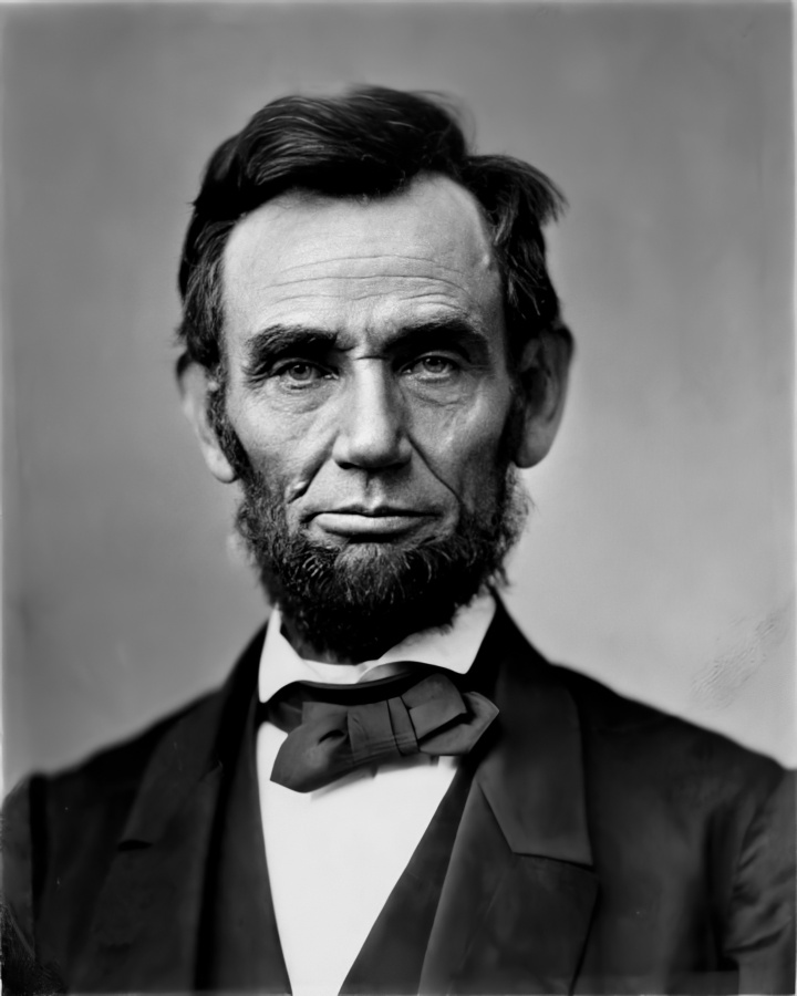 A portrait of Abraham Lincoln.