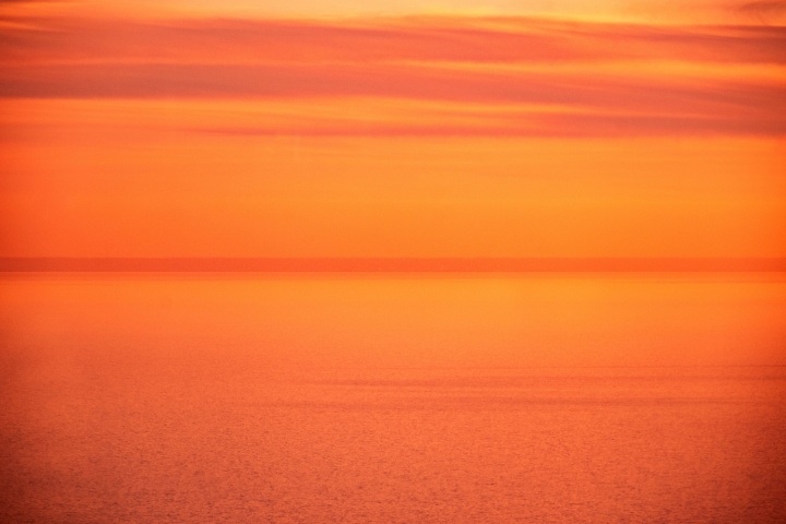 Orange-skied sunset