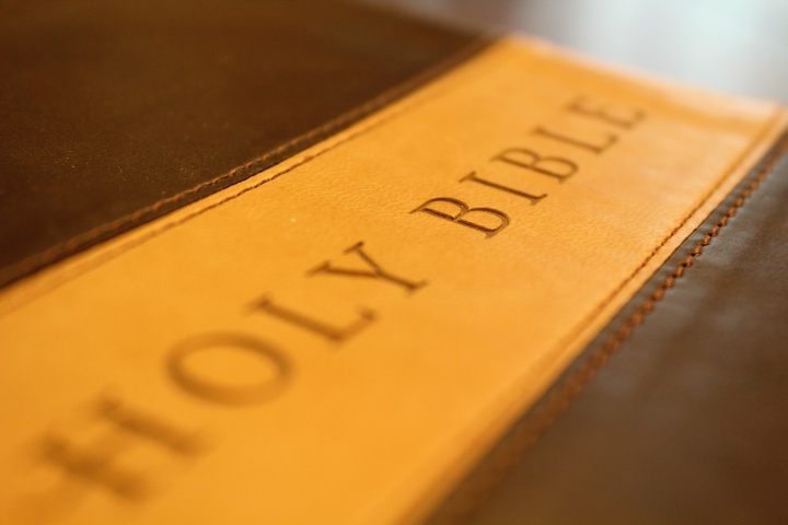 Closeup of a Bible.