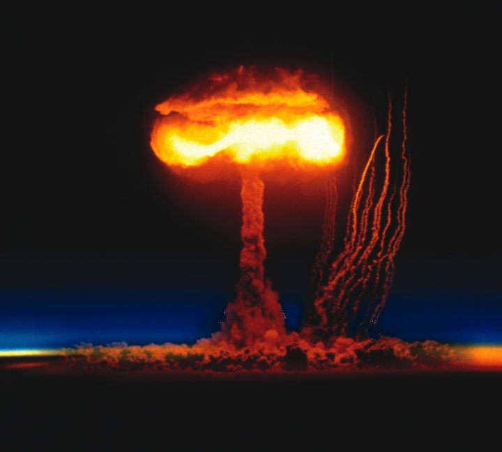 A nuclear mushroom cloud.