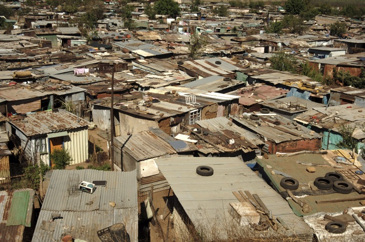 Roof tops of a shanty town.