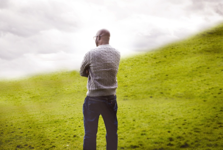 Man standing in a field.