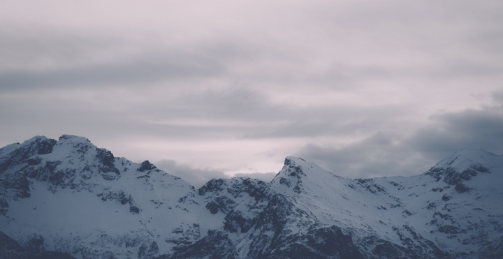 Mountains covered with snow.