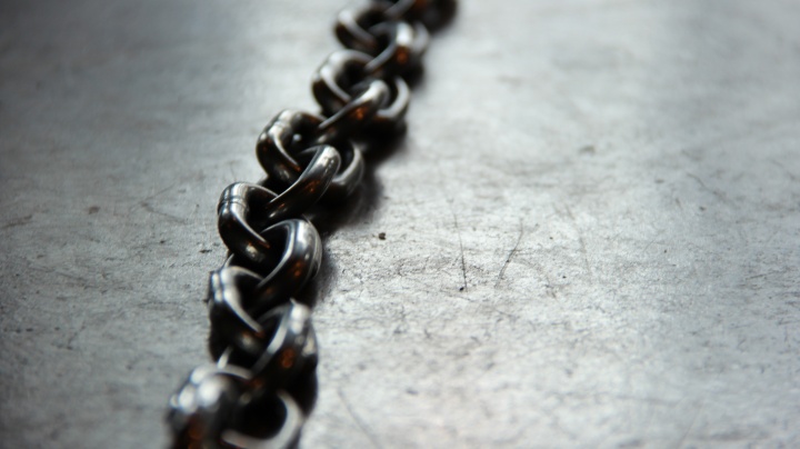 A heavy metal chain.
