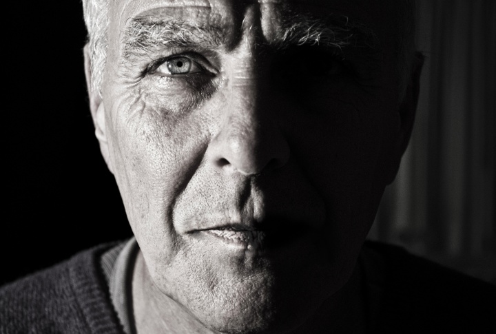 A closeup of a man's face.