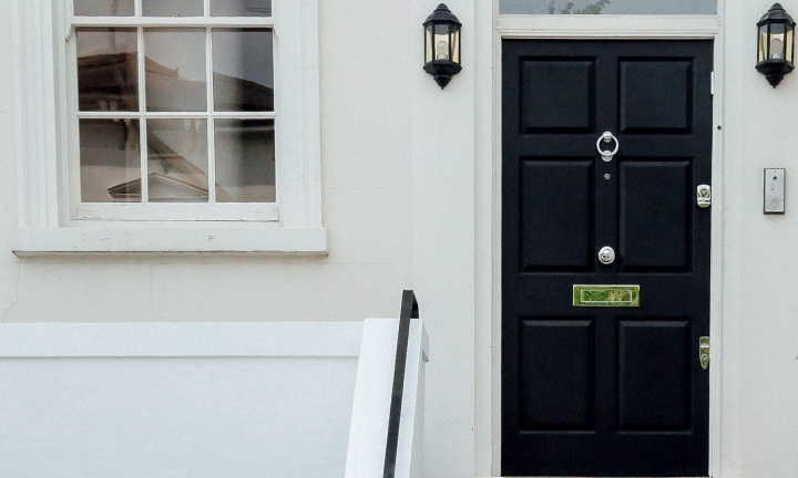 A door of a house.